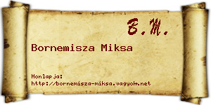 Bornemisza Miksa névjegykártya
